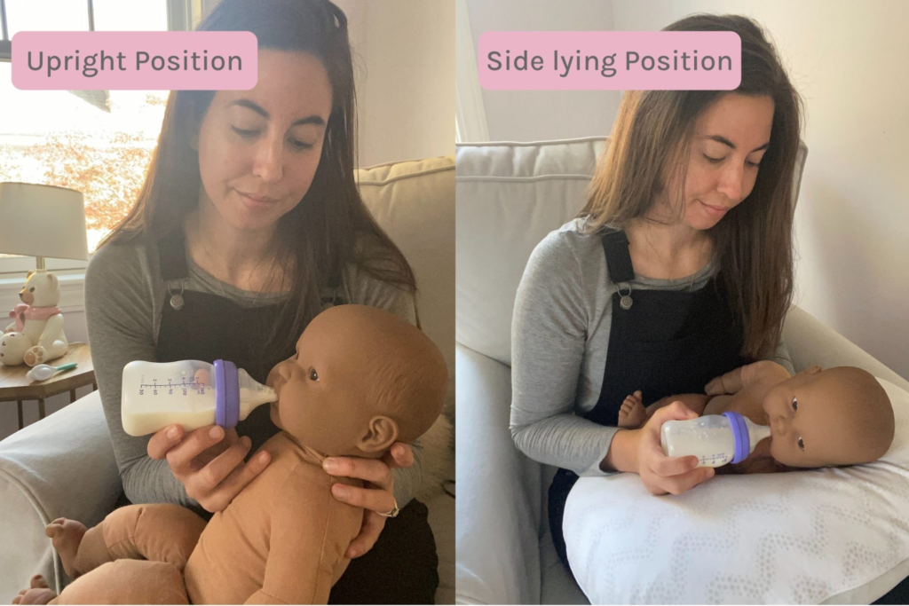 Newborn bottle feeding positions image 6